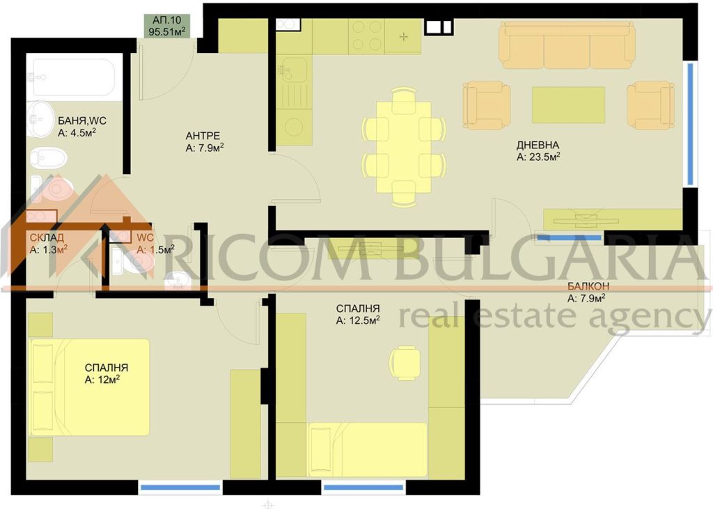 Тристаен апартамент в нова жилищна сграда в кв. Победа - 1 - Ricom Bulgaria