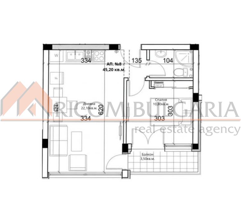 Двустаен апартамент в сграда AURA - 7 - Ricom Bulgaria