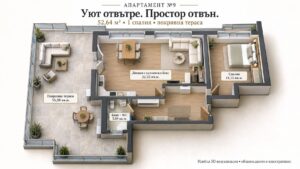 Двустаен апартамент №9 с площ 119.29 кв.м. - 2 - Ricom Bulgaria